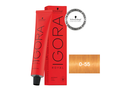 Schwarzkopf Igora Royal Βαφή Μαλλιών 0-55 Χρυσό Μίξτον 60ml