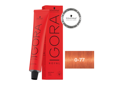 Schwarzkopf Igora Royal Βαφή Μαλλιών 0-77 Χάλκινο Μίξτον 60ml