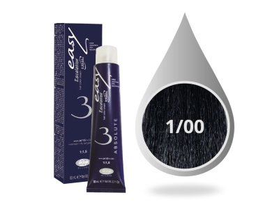 Lisap Milano Βαφή Μαλλιών Absolute 3 Χωρίς Αμμωνία 1/00 Μαύρο Βαθύ 60ml