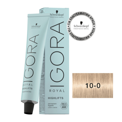 Schwarzkopf Igora Royal Βαφή Μαλλιών 10-0 Κατάξανθο 60ml