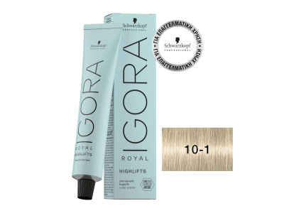 Schwarzkopf Igora Royal Βαφή Μαλλιών 10-1 Κατάξανθο Σαντρέ 60ml