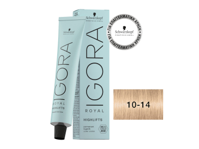 Schwarzkopf Igora Royal Βαφή Μαλλιών 10-14 Κατάξανθο Σαντρέ Μπεζ 60ml