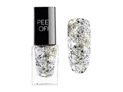 Peggy Sage Mini Peel Off Βερνίκι Νυχιών Peel Off Silver Glitter 5ml