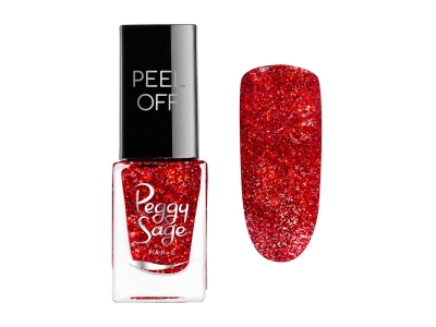 Peggy Sage Mini Peel Off Βερνίκι Νυχιών Red Glitter 5ml