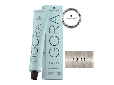 Schwarzkopf Igora Royal Βαφή Μαλλιών 12-11 Ξανθιστικό Έντονο Σαντρέ 60ml