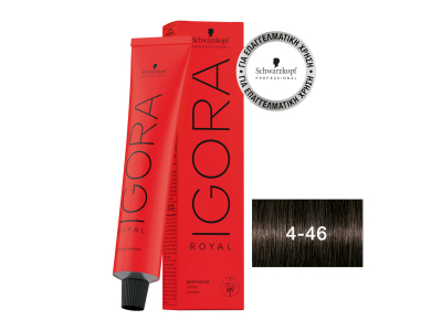 Schwarzkopf Igora Royal Βαφή Μαλλιών 4-46 Καστανό Μεσαίο Μπεζ Μαρόν 60ml