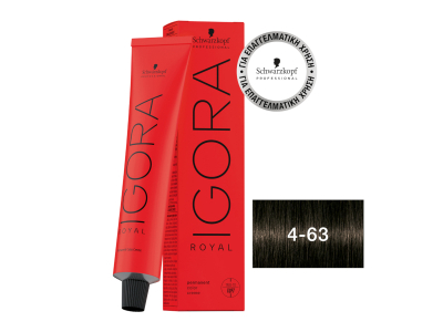 Schwarzkopf Igora Royal Βαφή Μαλλιών 4-63 Καστανό Μεσαίο Μαρόν Ματ 60ml