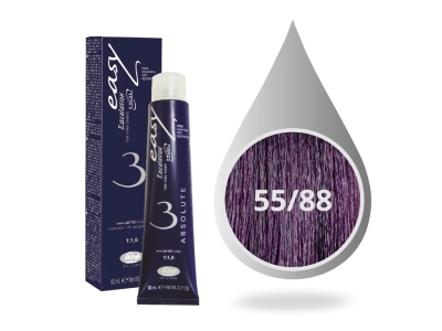 Lisap Milano Βαφή Μαλλιών Absolute 3 Χωρίς Αμμωνία 55/88 Καστανό Ανοιχτό Βιολετί Σκούρο Βελούδινο 60ml