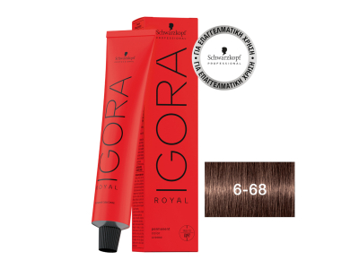 Schwarzkopf Igora Royal Βαφή Μαλλιών 6-68 Ξανθό Σκούρο Σοκολατί 60ml