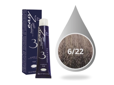 Lisap Milano Βαφή Μαλλιών Absolute 3 Χωρίς Αμμωνία 6/22 Ξανθό Σκούρο Ματ 60ml