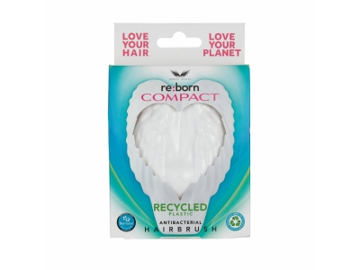 Tangle Angel Re Born Compact Antibacterial Βούρτσα Μαλλιών Άσπρη
