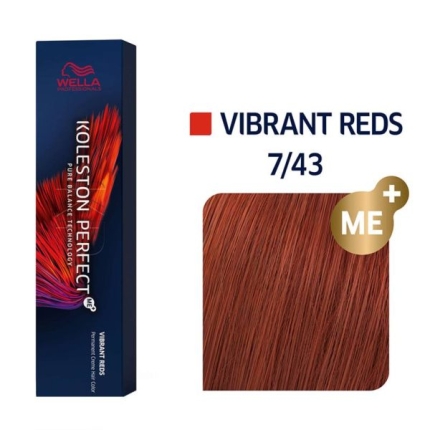 Wella Koleston Βαφή Μαλλιών 7/43 Ξανθό Κόκκινο Χρυσό 60ml