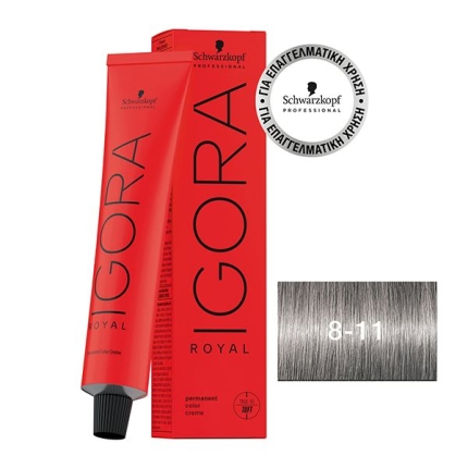 Schwarzkopf Igora Royal Βαφή Μαλλιών 8-11 Ξανθό Ανοιχτό Έντονο Σαντρέ 60ml