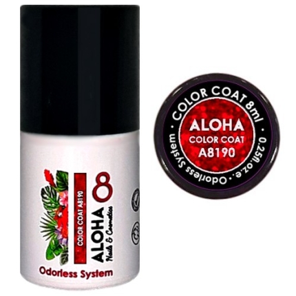 Aloha Ημιμόνιμο A8190 Red Carpet With Red Shimmer-Κόκκινο Γιορτινό Με Κόκκινο Shimmer 8ml