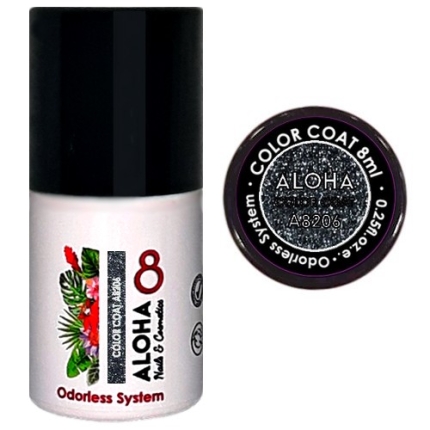 Aloha Ημιμόνιμο A8206 Blue Grey Metallic With Shimmer-Μπλε Γκρι Μεταλλικό Με Shimmer 8ml