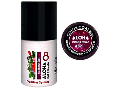 Aloha Ημιμόνιμο A8211 Dark Fuchsia With Payettes-Σκούρο Φούξια Με Παγιέτες 8ml