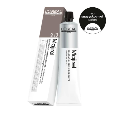 L’Oreal Professionnel Majirel 9.13 Ξανθό Πολυ Ανοιχτό Μπεζ Σαντρέ 50ml