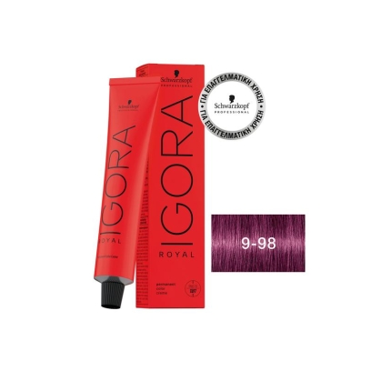 Schwarzkopf Igora Royal Βαφή Μαλλιών 9-98 Ξανθό Πολύ Ανοιχτό Βιολέ Κόκκινο 60ml