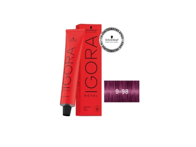 Schwarzkopf Igora Royal Βαφή Μαλλιών 9-98 Ξανθό Πολύ Ανοιχτό Βιολέ Κόκκινο 60ml
