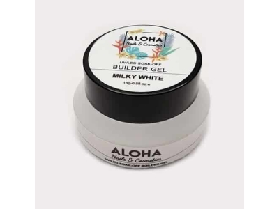 Aloha Soak Off Gel Χτισίματος Milky White 15g