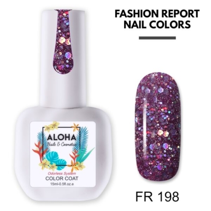 Aloha Ημιμόνιμο AF198 Dark Aubergine With Chameleon Shimmer 15ml