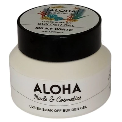 Aloha Soak Off Gel Χτισίματος Milky White 50g