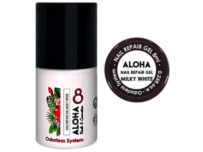 Aloha Nail Repair Gel Rubber Base Θεραπεία Milky White 8ml