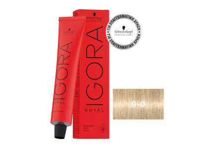 Schwarzkopf Igora Royal Βαφή Μαλλιών 9-0 Ξανθό Πολύ Ανοιχτό 60ml