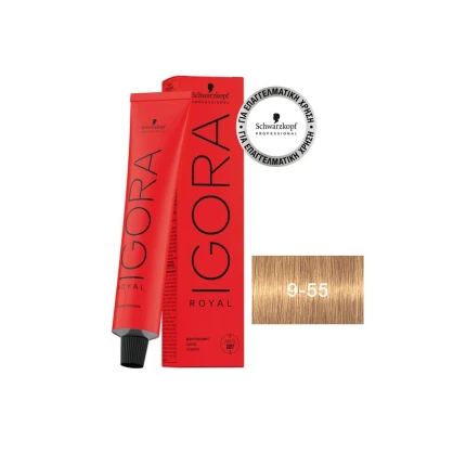 Schwarzkopf Igora Royal Βαφή Μαλλιών 9-55 Ξανθό Πολύ Ανοιχτό Έντονο Χρυσό 60ml
