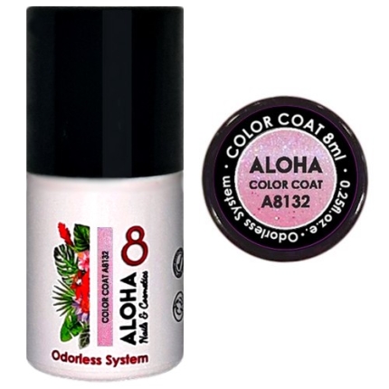 Aloha Ημιμόνιμο A8132 Soft Pink Glitter-Απαλό Ροζ Glitter 8ml