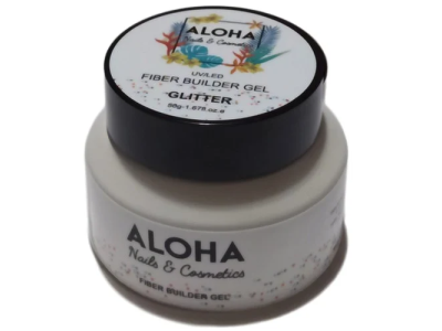 Aloha Fiber Builder Gel Clear With Glitter-Διάφανο Με Glitter 15g