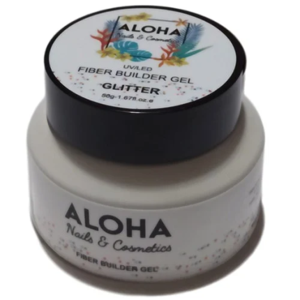 Aloha Fiber Builder Gel Clear With Glitter-Διάφανο Με Glitter 15g