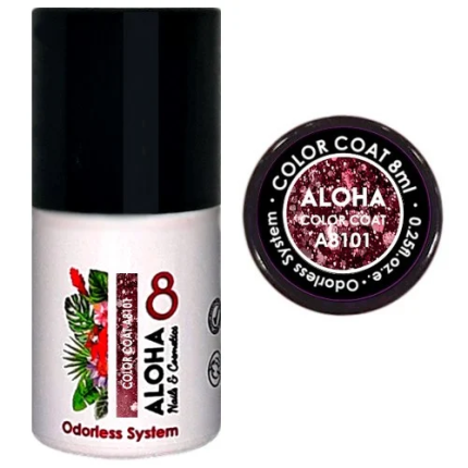 Aloha Ημιμόνιμο A8101 Pink Bronze Glitter-Ροζ Μπρονζέ Glitter 8ml