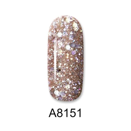 Aloha Ημιμόνιμο A8151 Glitter Pewtter-Glitter Κασσίτερος 8ml - 2