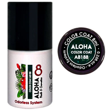 Aloha Ημιμόνιμο A8188 Dark Cypress Green With Iridescent Shimmer-Σκούρο Κυπαρισσί Με Ιριδίζον Shimmer 8ml