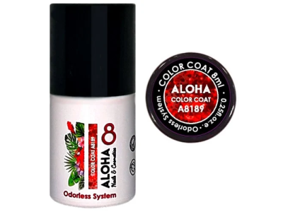 Aloha Ημιμόνιμο A8189 Flame Red Glitter Transparent 8ml