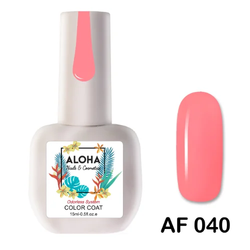 Aloha Ημιμόνιμο AF040 Coral Pink-Ροζ Κοραλί 15ml - Aloha Ημιμόνιμα Βερνίκια 15ml Aloha Ημιμόνιμο AF040 Coral Pink-Ροζ Κοραλί 15ml
