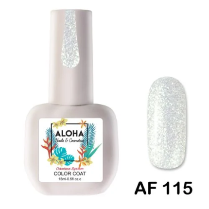 Aloha Ημιμόνιμο AF115 White Glitter 15ml