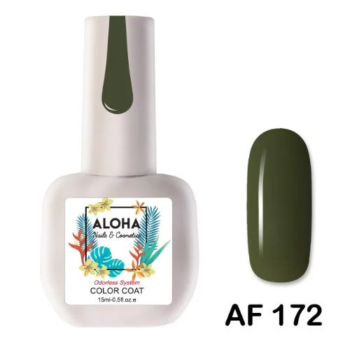Aloha Ημιμόνιμο AF172 Dark Olive Gray-Γκρι Λαδί Σκούρο 15ml - Aloha Ημιμόνιμα Βερνίκια 15ml Aloha Ημιμόνιμο AF172 Dark Olive Gray-Γκρι Λαδί Σκούρο 15ml