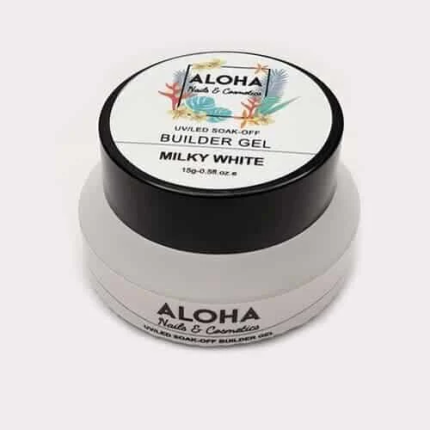 Aloha Soak Off Gel Χτισίματος Milky White 15g