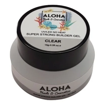 Aloha Super Strong Gel Χτισίματος No Heat Clear-Διάφανο 15g