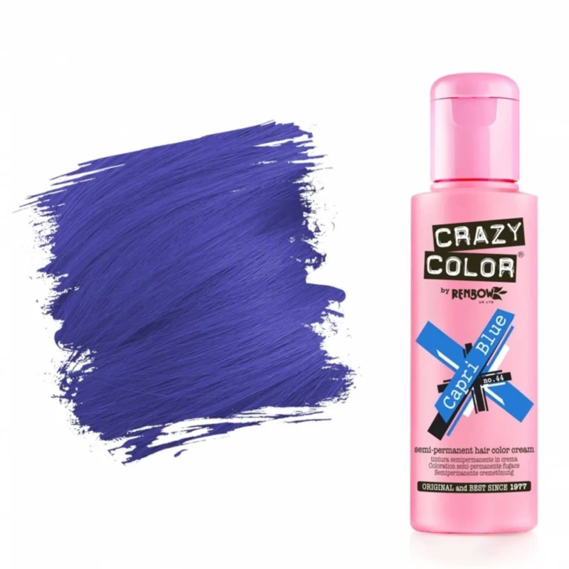 Crazy Color No44 Capri Blue 100ml - ΕΙΔΗ ΚΟΜΜΩΤΗΡΙΟΥ Crazy Color No44 Capri Blue 100ml