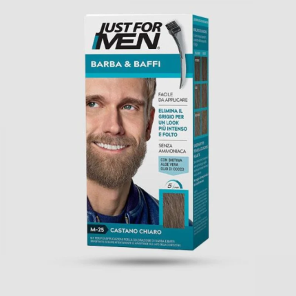 Just For Men Βαφή Για Γένια-Μουστάκι Καστανό Ανοιχτό Μ-25 - 2
