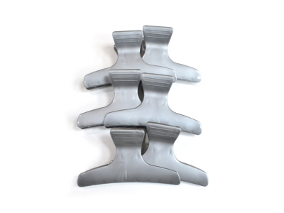 Κλάμερ Κομμωτηρίου Ασημί 6τμχ