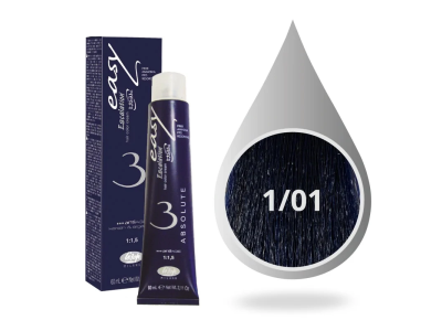 Lisap Milano Βαφή Μαλλιών Absolute 3 Χωρίς Αμμωνία 1/01 Μαύρο Μπλε 60ml