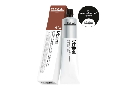 L’Oreal Professionnel Majirel 8.34 Ξανθό Ανοιχτό Ντορέ Χάλκινο 50ml