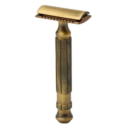 Pearl Shaving Safety Razor Antique Brass Closed Comd l-55 - 2
