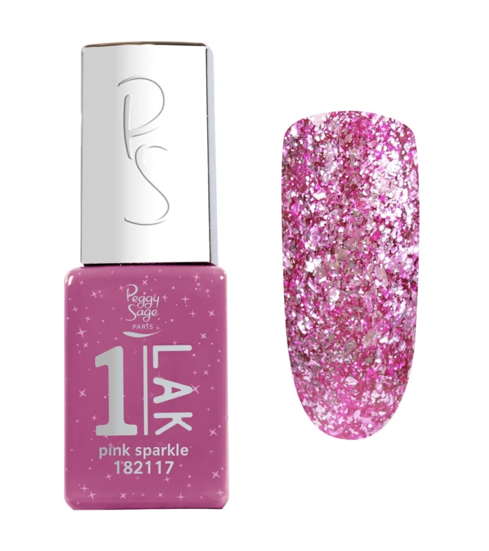 Peggy Sage 1-LAK Ημιμόνιμο Pink Sparkle 5ml - Peggy Sage 1-LAK Ημιμόνιμα Βερνίκια 3σε1 5ml Peggy Sage 1-LAK Ημιμόνιμο Pink Sparkle 5ml