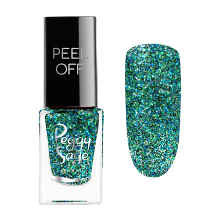 Peggy Sage Mini Peel Off Βερνίκι Νυχιών Green Glitter 5ml