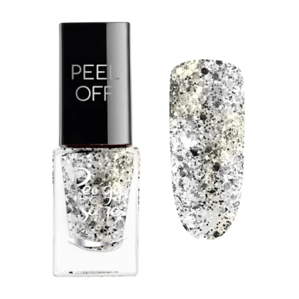 Peggy Sage Mini Peel Off Βερνίκι Νυχιών Peel Off Silver Glitter 5ml